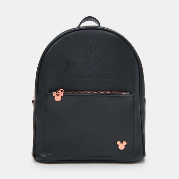 Disney Minnie Mouse Faux Leather Mini Backpack Black Licensed NEW